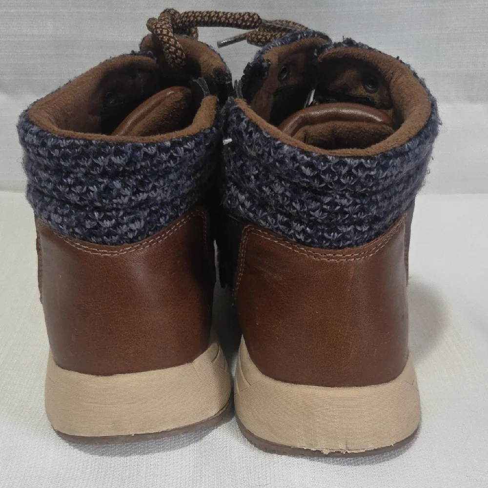 Sporto Navy Blue & Brown Ankle Boots Wool Bare Foot Boots Womens Size 8.5M